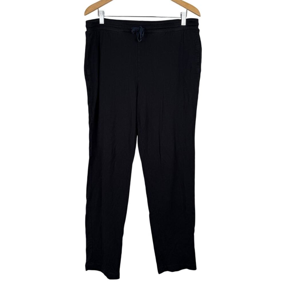 Natori Black Straight Fit Elastic Waist Lounge Pants Size XL Minimalistic Casual